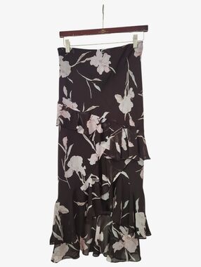 Chaps Floral Boho Cottagecore Hi-Lo  Flowy Skirt Size XL